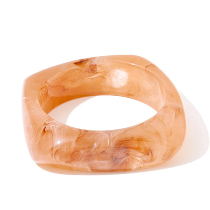 Yhpup 63mm Resin Thick Wrist Bracelet Bangle Autumn Winter Style Statement Jewelry 2025 Waterproof Coffee Amber Champagne Pink