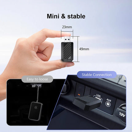 Wired To Wireless Carplay & Android Auto Mini Adapter USB Plug and Play Auto Connect for Factory Wired Carplay Android Auto Cars
