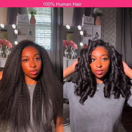 Yaki Straight Feathered Human Crochet Hair For Braiding Hair Boho Braids Human Hair Extensions Miracle Knots Crochet Human Hair
