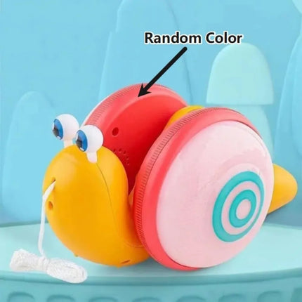 Baby Walker Pull String Snail Car Toy Learning To Walk Cartoon Pet Drag Rope Snail Interactive Glowing Pull-Along Snail Toy