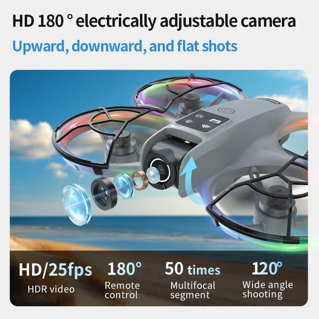 Brushless Drone 7 Color Flowing Breathing Navigation Light 360° Rolling Flip Full Surround Protection One Key Takeoff Landing Return