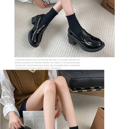 Bla Chunky Heel Mary Janes Women's oes Spring 2026 New High Heel Loers Retro Briti Sle Single oes Faionable Cas...