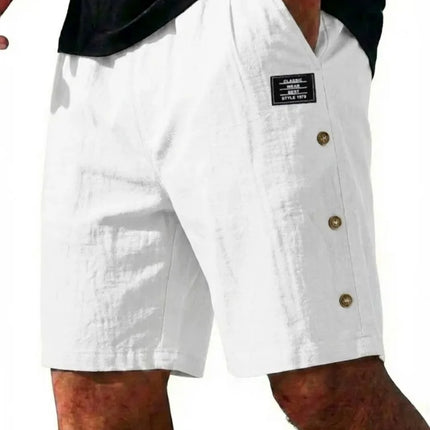 Men's Cotton Linen Shorts Pants Male Summer Breathable Solid Color Trousers Beach Shorts Fitness Streetwear Holiday Men's Pants