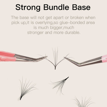 RUJADE Russian Volume Fluffy Layering Fans Eyelash Extensions Double Layers Pointy Base Premade Fans Lashes 9-16mm CC D Curl
