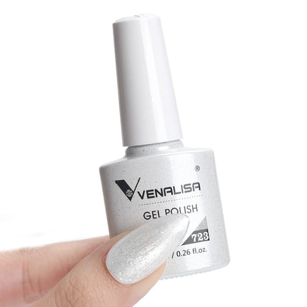 #758 Milky White Venalisa Nail Gel Polish Pearl Color Fall Nails TPO Free Long Wear Diamond Top Soak Off UV LED Gel Nail 7.5ml