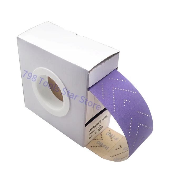 Automotive Sanding Roll 70 mm x 12 M Multi-Hole Pattern Abrasive Roll,for Automotive, Coating Removal,Wood, and Metal Sanding