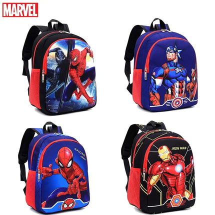 Marvel Spiderman Schoolbag Anime Movies Avengers Cartoon Figure Iron Man Captain America School Backpack Gifts