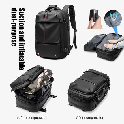 Travel New Backpack Men's Business Multi-function Computer Bag Vacuum Compression Large Capacity Backpack TPU Teen Bag Man