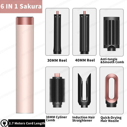 SenCiciMen X19 Multi Hair Styler Curling Iron Hair Hot Air Brush Curling Barrel With Comb Nozzles HairDryer for Voluminous Style