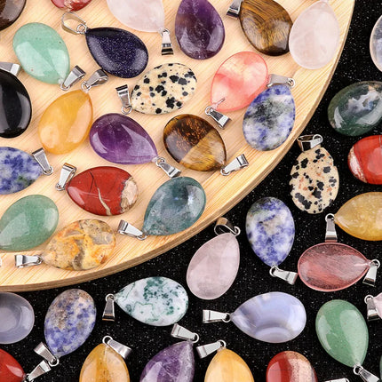 RX9-1 18*25mm natural stone water drop shape pendants charms for Necklaces making