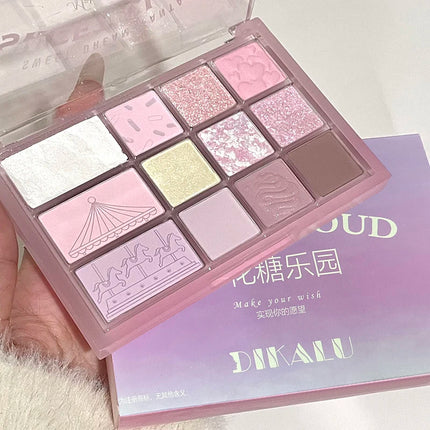 12Color Pink Brown Eye Shadow Tray Pearl Glitter Earth Matte Chocolate Eyeshadow Palette Korea Low Saturation Eye Pigment Makeup