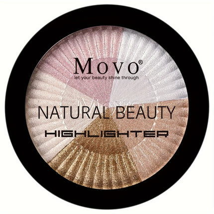 Movo Highlighter Powder Makeup Palette 5 Colors Shimmer Glitter Highlighter Palette High Pigment Face Illuminator Makeup