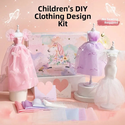 Skirt DIY Doll's Clothes Kit Handmade Fashion Design Princess Toy Outfit Kit Cute Wear Doll's Dress Material Kids Girl