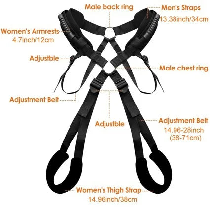 Love Slings Bondage BDSM Sex Swing Set Adjustable Strap Soft Plush Padding Mat Sex Restraints Toy for Couples Adult Sex Toy