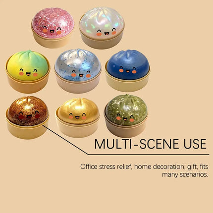 Reusable Desk Fidget Squeeze Toy Relaxation Gift Realistic Crystal Steamer Bun Slow Rising Squishy Toy Soft Dumpling Stress Ball