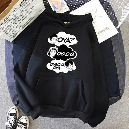 90s Japanese Anime Haikyuu Hoodies Women Funny Karasuno Fly High Graphic Streetwear  Fashion Male Sweatshirts Unisex Harajuku
