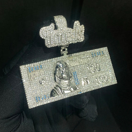 2025 New Trend Time Is Money Dollar Pendant Necklace Iced Out Bling Cubic Zirconia Charm Men Women Fashion Hip Hop Gifts Jewelry