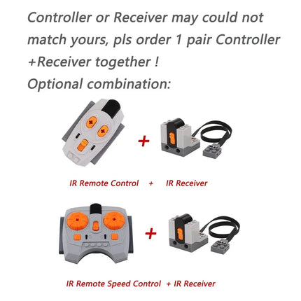 MOC Power Functions Parts Technical Servo Train Buggy M Motor 8883 Modified IR Remote Power Group Sets Lithium Battery Box 9686