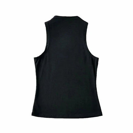 Sexy Crop Tops Black Halter Tank Top Women Summer Camis Turtleneck Camisole Fashion Casual Tube Female Sleeveless Cropped Vest