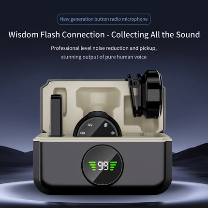 Wireless Lavalier Microphone Mini Portable Noise Reduction Audio Video Recording Microphone For iPhone Android With Charging Box
