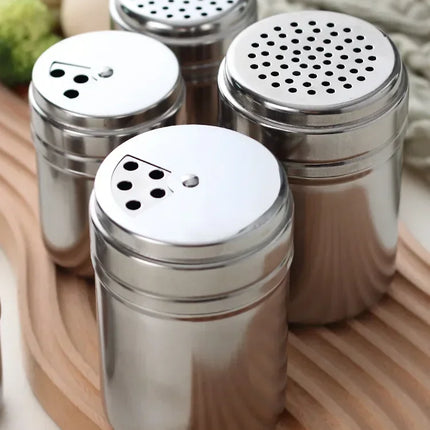 Multi-purpose Stainless Steel Seasoning Jar Salt Sugar Bottle Rotating Cover Kitchen Gadgets Spice Pepper Shaker Spice Jar