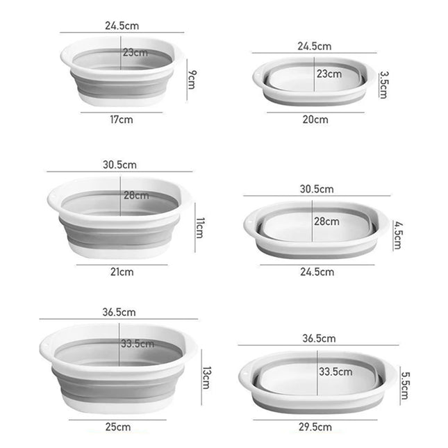 Folding Wash Basin Plastic Wash Basin Tub Lightweight Collapsible Basin Multi-purpose Washbasin for Bathroom Kitchen BXLP01