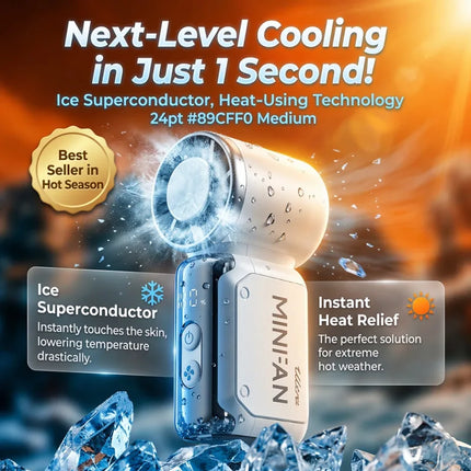 Portable Mini Handheld Cold Compress Fan 199 Speed Adjustable Digital Display Turbo Bladeless Fan USB Rechargeable Cooling Fan