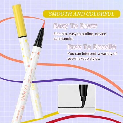 1Pc Quickily Drying Colorful Eyeliners Pencil Eyes Cosmetics Matte Liquid Eyeliners Waterproof Lasting White Sweatproof  Make Up