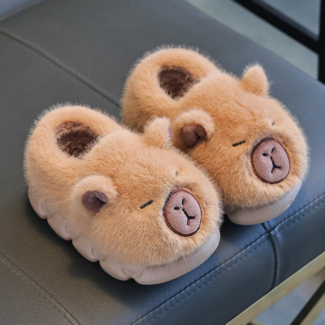 Capybara Winter Children'S Cotton Slippers For Boys And Girls Warm Plush Parent-Child Cotton House Slippers Shoes Gifts