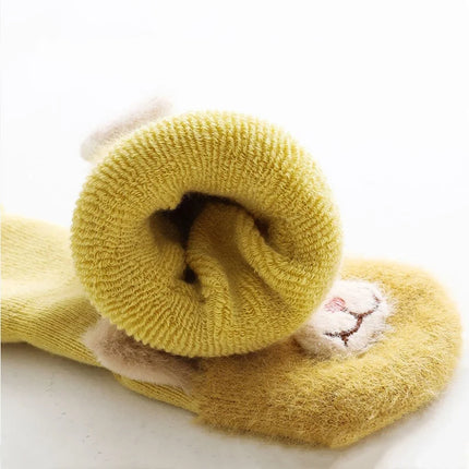 1/2Pairs Newborn Baby Socks For Girls Boys Winter Terry Soft Thick Warm Anti Slip Toddler Socks Cute Cartoon Infant Socks 0-3Y
