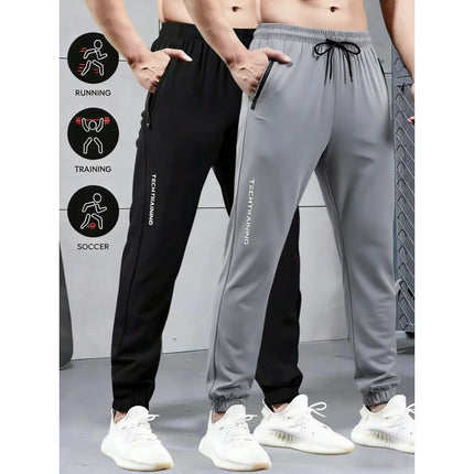2-Piece Summer Breathable Ultra Thin Men's Stretchy Sweatpants Casual Joggers For Workout Outdoor Wear