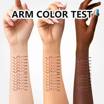 12pcs Professional Lip Liner Pens Set 12 Colors Matte Non-Stick Nude Lipstick Pencils Long-Lasting Moisturizing Lip Makeup Kit