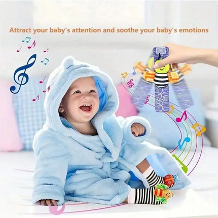 4 Pcs Baby Wrist Rattles Sock Toys Newborn Baby Sock Toys Foot Finder And Wrist Rattle Set, Infant Rattle Socks Toy, Soft