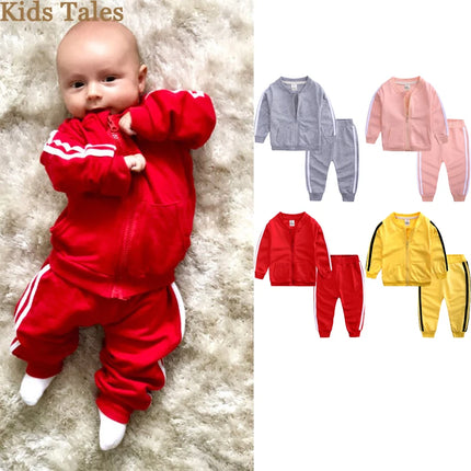2026 Fashion Baby Boy Tracksuit Striped Toddler Sportwear Clothes Set For 0-24M Infant Newborn Clothing Suit Kid Outfits Costume