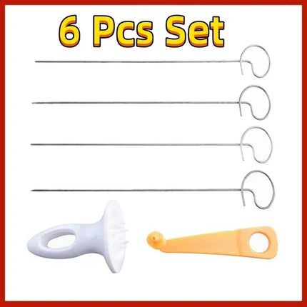 6 Set Spiral Potato Cutter with 4 Stainless Steel Sticks Spiralizer Chips Maker Reusable Potato Twister Kitchen Gadgets