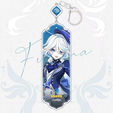 Anime Keychain Linnea Flins Durin Mualani Furina Arlecchin Key Chain Accessories Genshin Impact Cute Bag Pendant Key Ring Gift