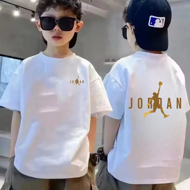 Summer brand pattern printed breathable cool cotton children's casual fashion short-sleeved T-shirt