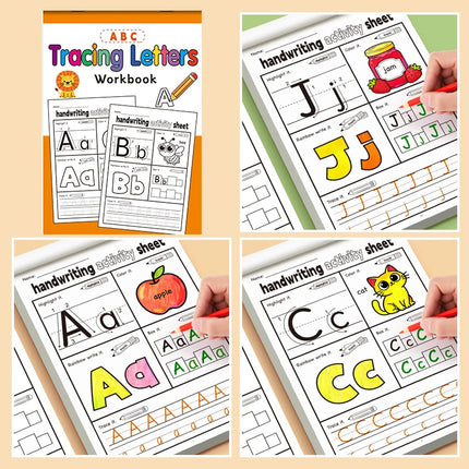 Fun Activity Copybook English Letter Handwriting Exercise Book Children's Containing Fun Illustrations 5 Types Interactive Games