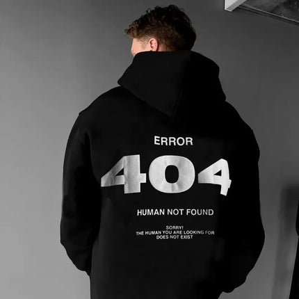 New style Harajuku men's hip-hop loose hooded sports shirt 404 Pattern casual cotton hooded sports shirt for both men and women