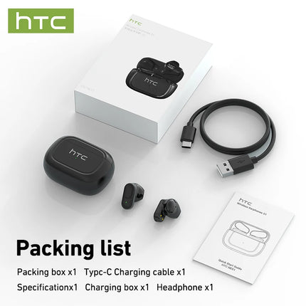 HTC NE51 TWS Wireless Earbuds Bluetooth 6.0 AI Translator ENC Noise Cancelling IPX5 Waterproof 14.2mm HiFi Stereo Headphones