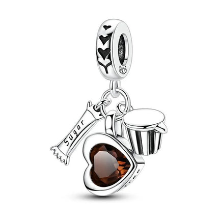 Classic 925 Sterling Coffee Cup Charms Tea Cup Beads Fit Original Bracelet Necklace Pendant Women Bracelet DIY Fine Jewelry Gift