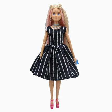 Fashion Doll Polka Dot Skirt for 30cm Dolls Casual Wear Striped Dresses For 30cm Doll Girl Dresses Clothes Doll Floral Dresses