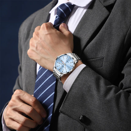 2025 New Top Brand Luxury Men's Wristwatch Waterproof Luminous Date Men's Watches Stainless Steel Quartz 43mm Men's Watch Male Watch