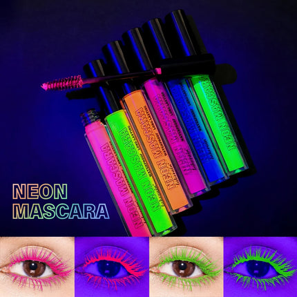 Color Mascara Thick Curl Waterproof Natural Eyelash Long Lasting Blue White Green Pink Luminousk Eye Makeup Korean Cosmetics