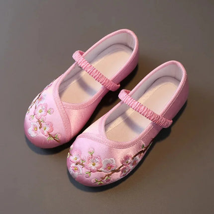 Princess Performance Traditional Chinese Hanfu Shoes Embroidered Children's Footwear Ancient Style Girls' Footwear Handmade