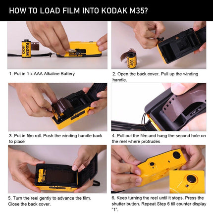 Kodak M35 Manual Reusable Film Camera Kodak 135 Retro Film Camera Non-Disposable Portable Professional 35mm Film Camera Ins Gift