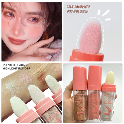 Fairy Powder Highlighter Stick High gloss glitter Shimmering Contour Blush for Brightening and Defining Your Features concealer