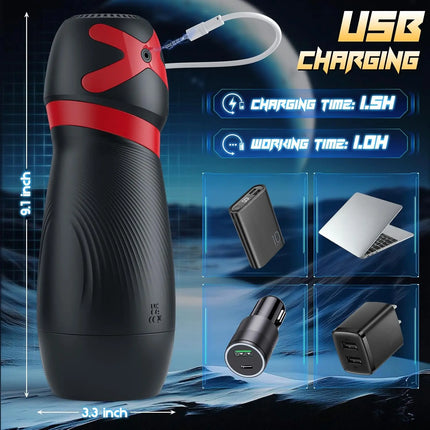 Male Masturbator 9 Sucking Vibrating Modes Blowjob Sex Toys App Control Penis Pump 3D Textured Sleeve Pocket Pussy for 18+ Men