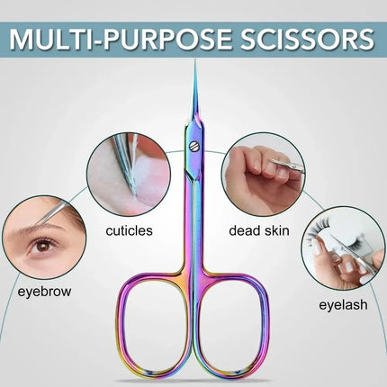 Stainless Steel Cuticle Scissors with Curved Pointed Tips Ultra-thin  Cuticle and Keratin Removal Nail Beauty Scissors
