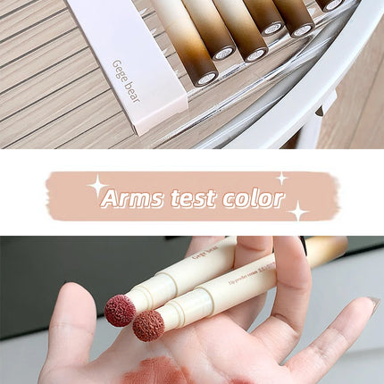 Gege Bear Velvet Matte Lip Powder Cream Long-Lasting Moisturizing Lipstick Autumn-Winter Color Natural-Looking Lip Stain